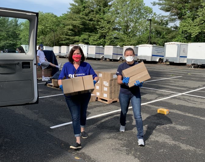 Volunteers at a service events