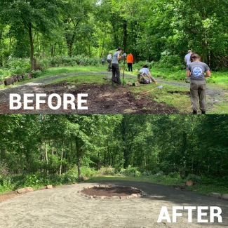 Before and after of a project site