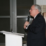 Man speaking at podium