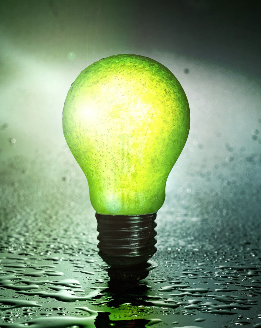 Green Light bulb